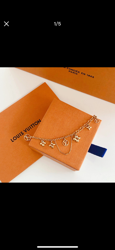 Domestic In-Stock Items/Lv Blooming Small Flower Women's Gold Floral Bracelet Adjustable Pendant Genuine M64858