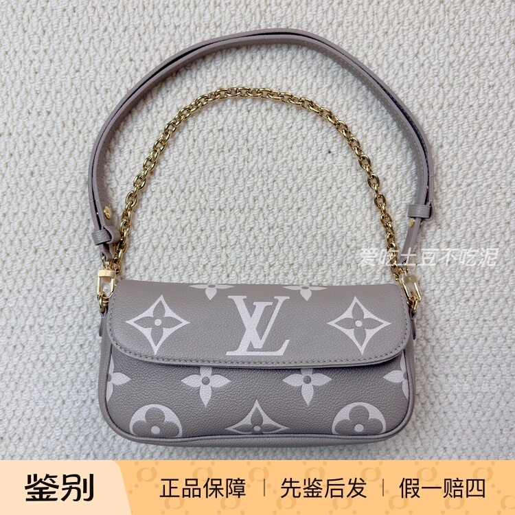 Louis Vuitton Lv Ivy Elephant Gray Underarm Baguette Bag Shoulder Crossbody Handbag for Women, Pre-Inspected before Shipment