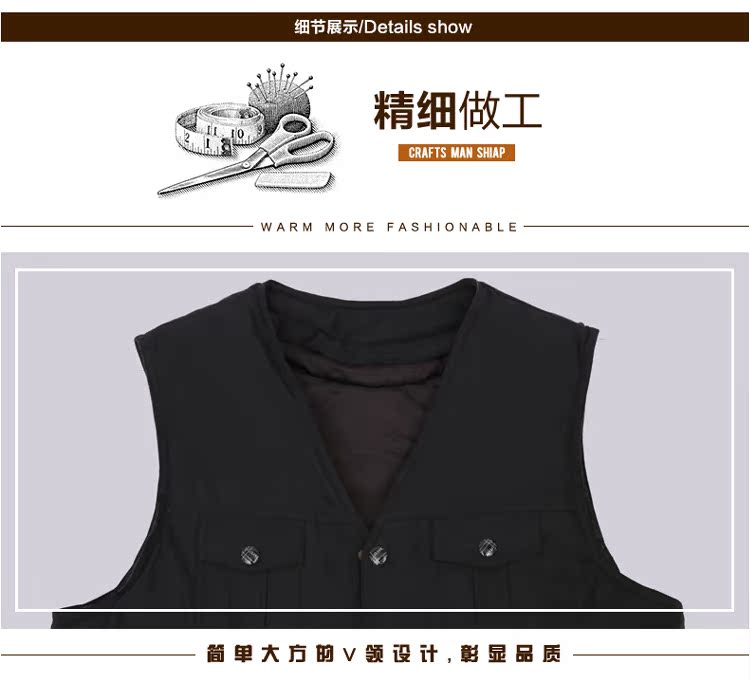 Mùa đông trung niên lông một áo len da dày cotton ấm áp vest nam da cừu áo bố áo khoác nam hàn quốc mùa đông