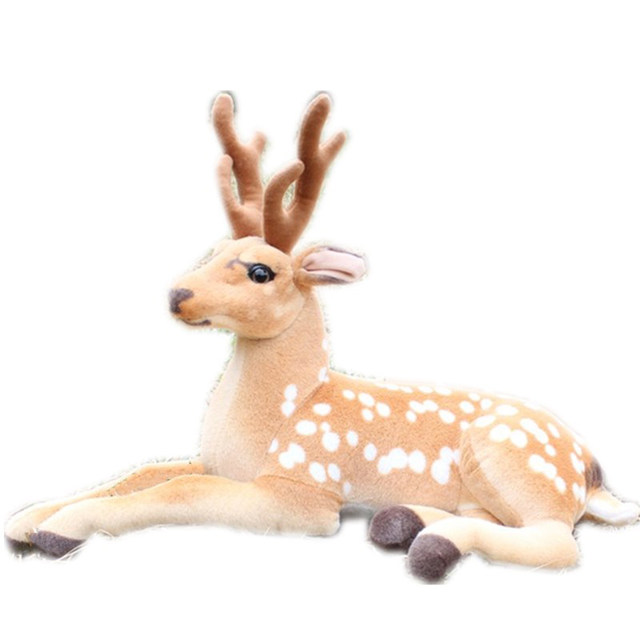 Cute simulated sika deer as a gift for children and girls plush toy doll lying down deer doll doll ornaments