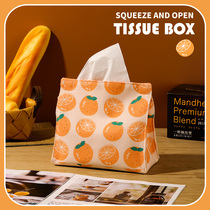 Full screen orange tissue box suction paper box home living room toilet paper draw box on-board cloth art napkin box modern new