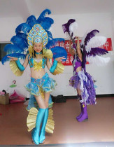 Atmospheric opening show performance costume samba dance performance costume ostrich hair costume