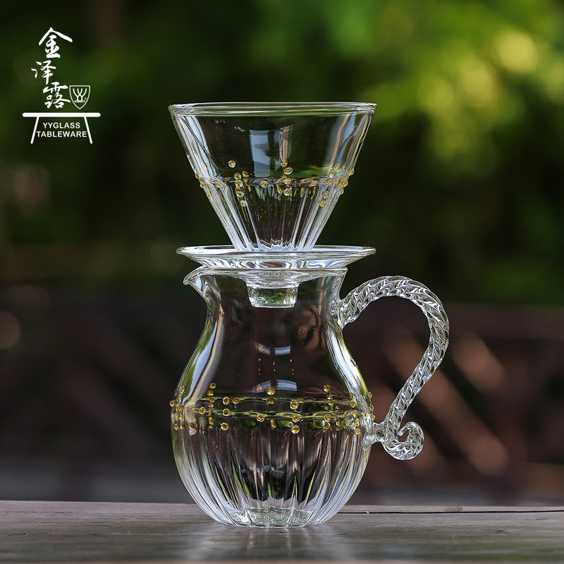 Yaya Glass Jinze Lu Series High Borosilicate Heat-Resistant Tea and Coffee Set Exquisite Hand-Pour Coffee Pot Set