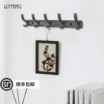 Kitchen and bathroom space aluminum creative adhesive hook coat hook coat hook hook coat hook hook hook thick solid wall hanging dress hook Gray