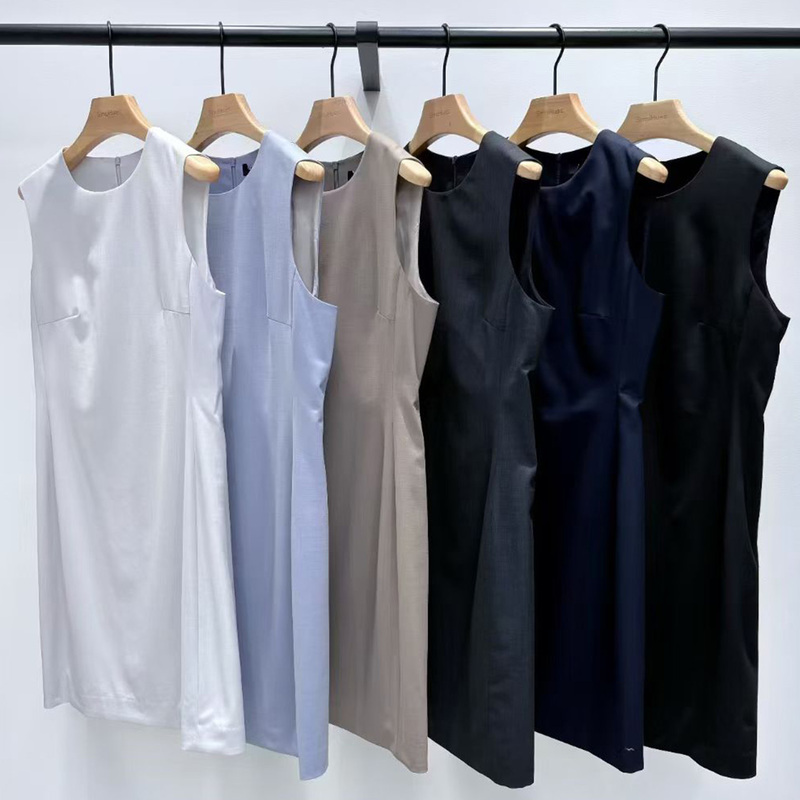 Authentic Original Product, Not Available at the Moment. Imported Australian Fine Wool Blend Slim-Fit Slimming Tank Dress