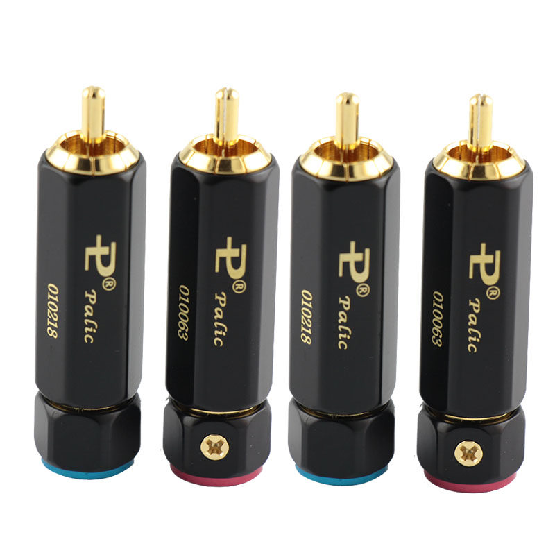 Acoustic string Budweiding PR-109 gold plated lockable free soldering RCA lotus plug audio signal plug