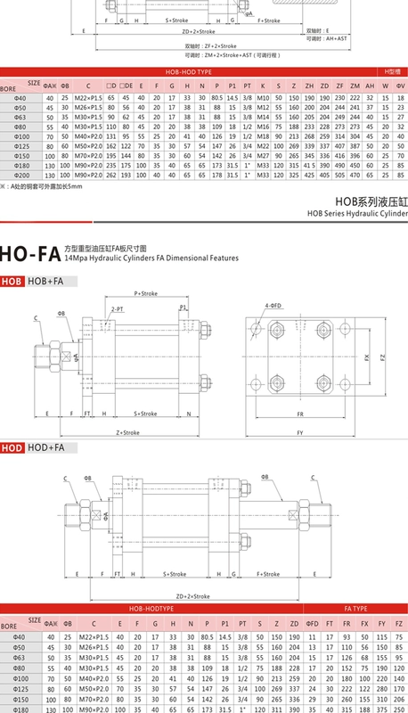 Tùy chỉnh 
            HOB xi lanh hạng nặng xi lanh thủy lực khuôn xi lanh mặt bích xi lanh hai chiều xi lanh thanh giằng xi lanh HOB40/50/63