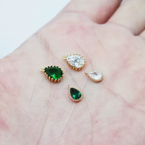 Медная подвеска ручной работы, ожерелье, серьги, аксессуары, 18 карат, золотой цвет, DIY