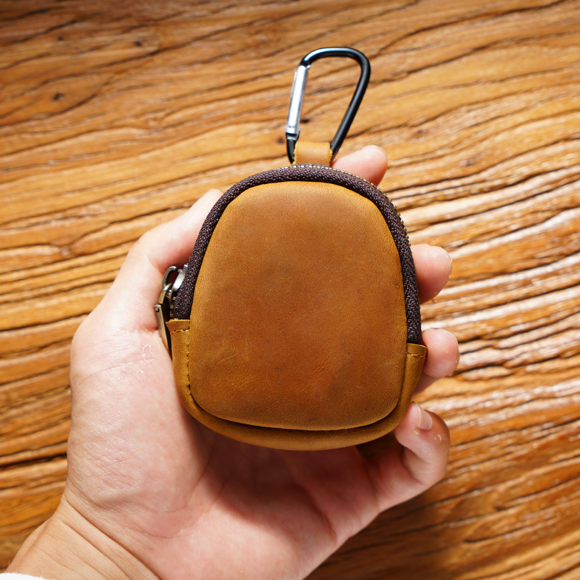 Minimalist Youth Coin Bag Cow Leather Small Wallet Zero Wallet Zipped Shells Bag Bluetooth Headphones Bag Key Bag-Taobao