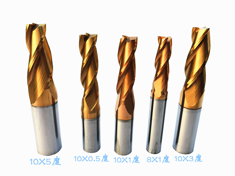 Tungsten steel coated taper milling cutter 10 * 0 5 degrees 1 1 degree 1 5 degrees 2 degrees 3 degrees 5 degrees aluminium with alloy pitch milling cutter