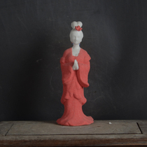 Red beauty figure sculpture ornaments Jingdezhen antique porcelain antiques antique ceramics boutique