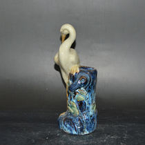 Antique collection Jingdezhen Sculpture Porcelain Factory all hand-carved crane pen holder ornaments