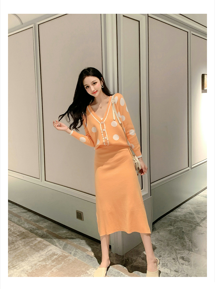 VK旗艦店 韓國風時尚洋氣顯瘦氣質套裝長袖裙裝