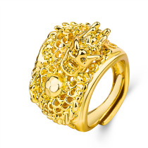 Brass jewelry Vietnam gold-plated Tyrannosaurus ring retro style King Golden Dragon Mens Hundred