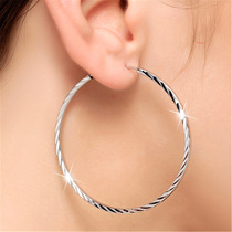 wish hot sale European and American earrings 925 exaggerated large ear ring earrings Female ear buckle drop earrings Korean fashion silver jewelry