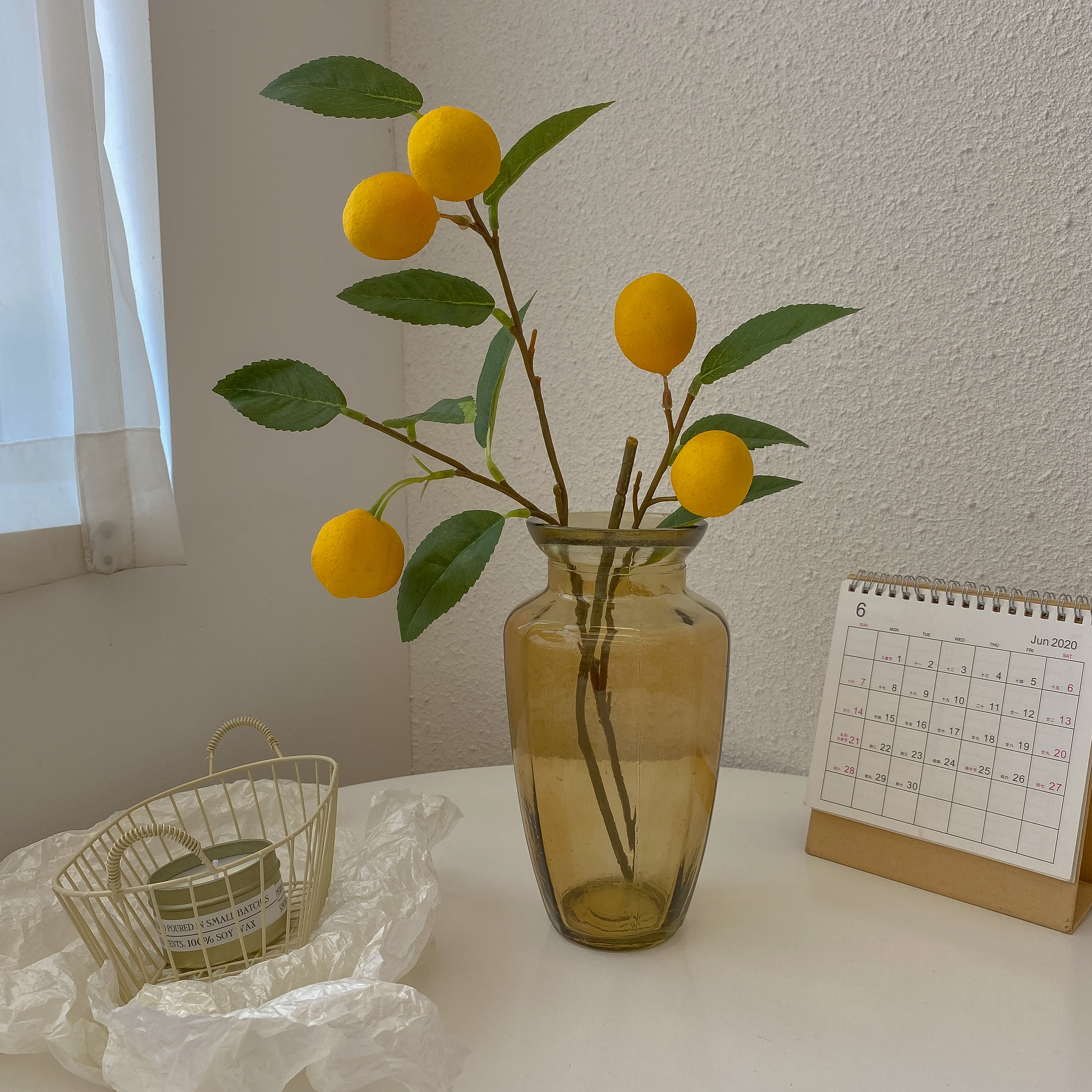 Eurostyle Vintage Medieval Amber Color Tobacco Grey transparent vase Dry flower Water Preaked vase minimalist Home Pendulum