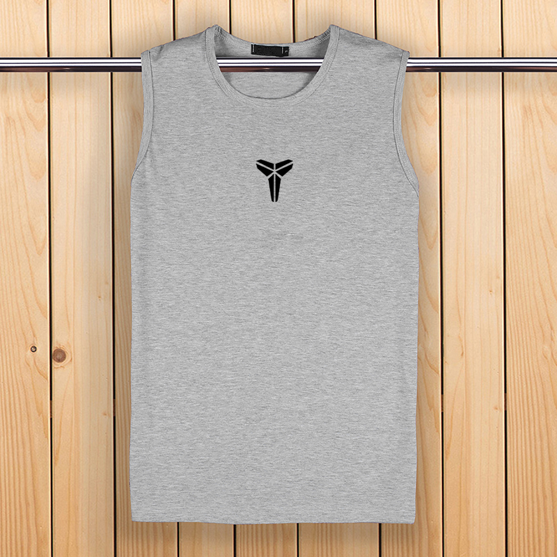 Mùa hè không tay vest nam cotton vòng cổ rộng vai T-Shirt nam cộng với phân bón XL vest phần mỏng stretch vest