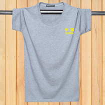 Summer loaded short sleeves T-shirt mens pure cotton round collar printed day series Korean version of the body Compassionate Summer Half Sleeves Clothes