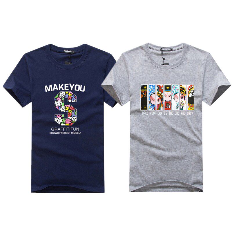 Summer pure cotton man short sleeve T-shirt male round collar large size for youth sports undershirt thin T-shirt loose blouse