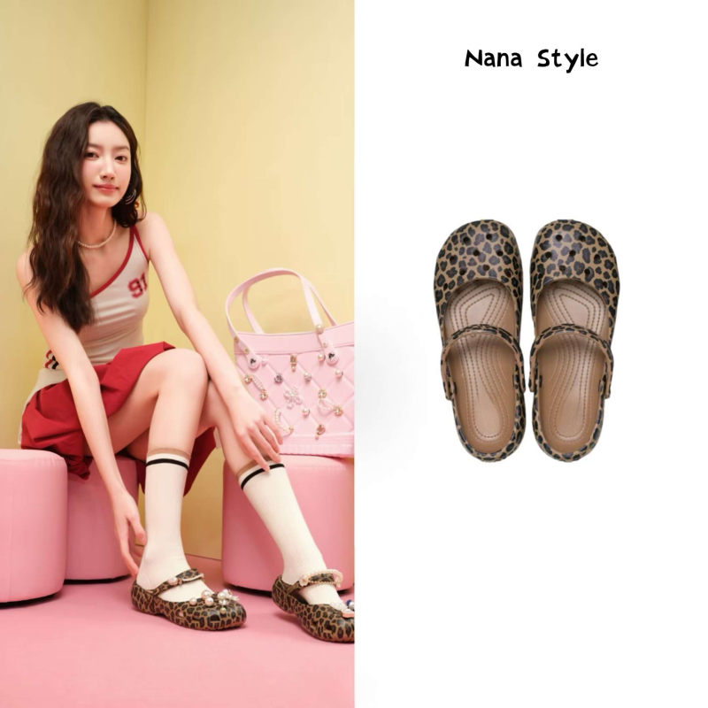Leopard Print Ballet Clogs for Women 2026 Spring New Mary Jane Slip-On Beach Sandals Soft Sole Non-Slip