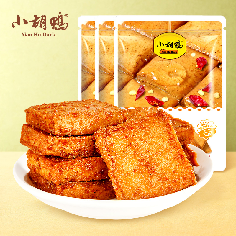 Small Hooduck Barbecue Taste Savory Spicy fish tofu snacks snack casual food cooked food 158g * 3 bags-Taobao