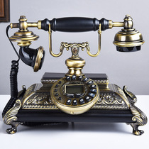 European antique telephone solid wood metal landline retro telephone fashion creative home landline gift ornaments