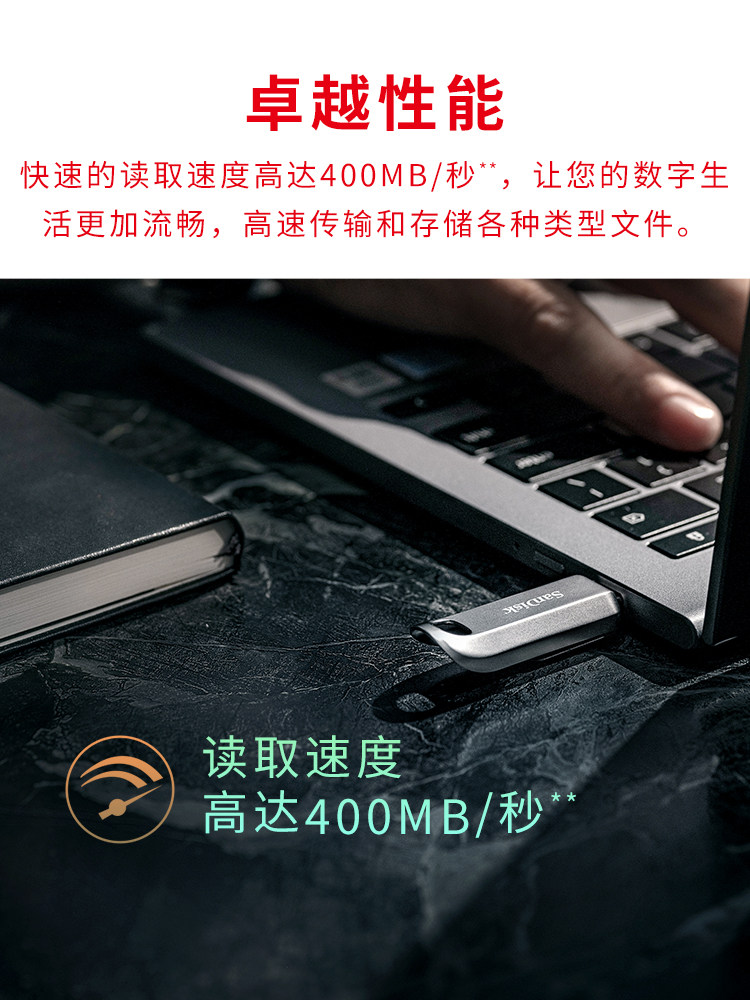 Sandisk Type-C Mobile Phone USB Flash Drive 128g High-Speed Mobile Phone USB Flash Drive Metal Encrypted Flash Drive Cz75 Sandisk USB Flash Drive