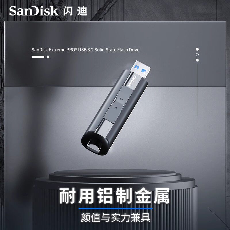 Sandisk Solid-State USB Flash Drive 128g Ssd Mobile Hard Drive 256g Encrypted Wtg High-Speed 512g USB Flash Drive 1t Engraved Cz880