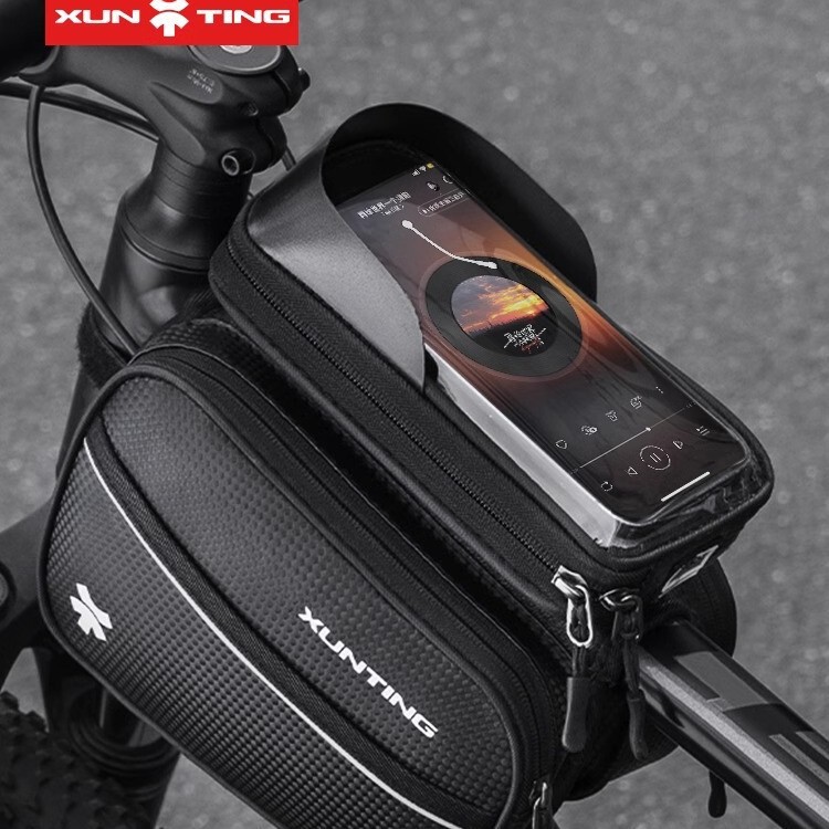 Mountain Bike Front Frame Bag, Bicycle Top Tube Bag, Waterproof Large-Capacity Phone Bag, Road Bike Hanging Bag, Cycling Equipment