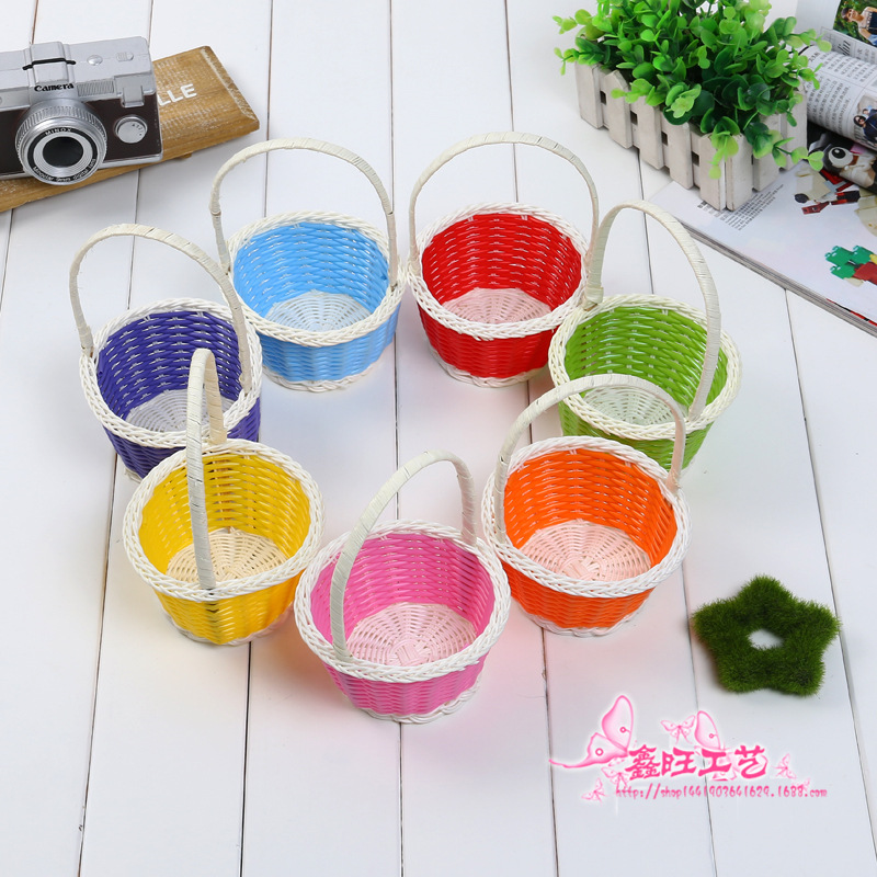 Imitation Vine Weave Handmade Diy Flower Basket Christmas Safe Night Creative Apple Packaging Dance Little Flower Basket