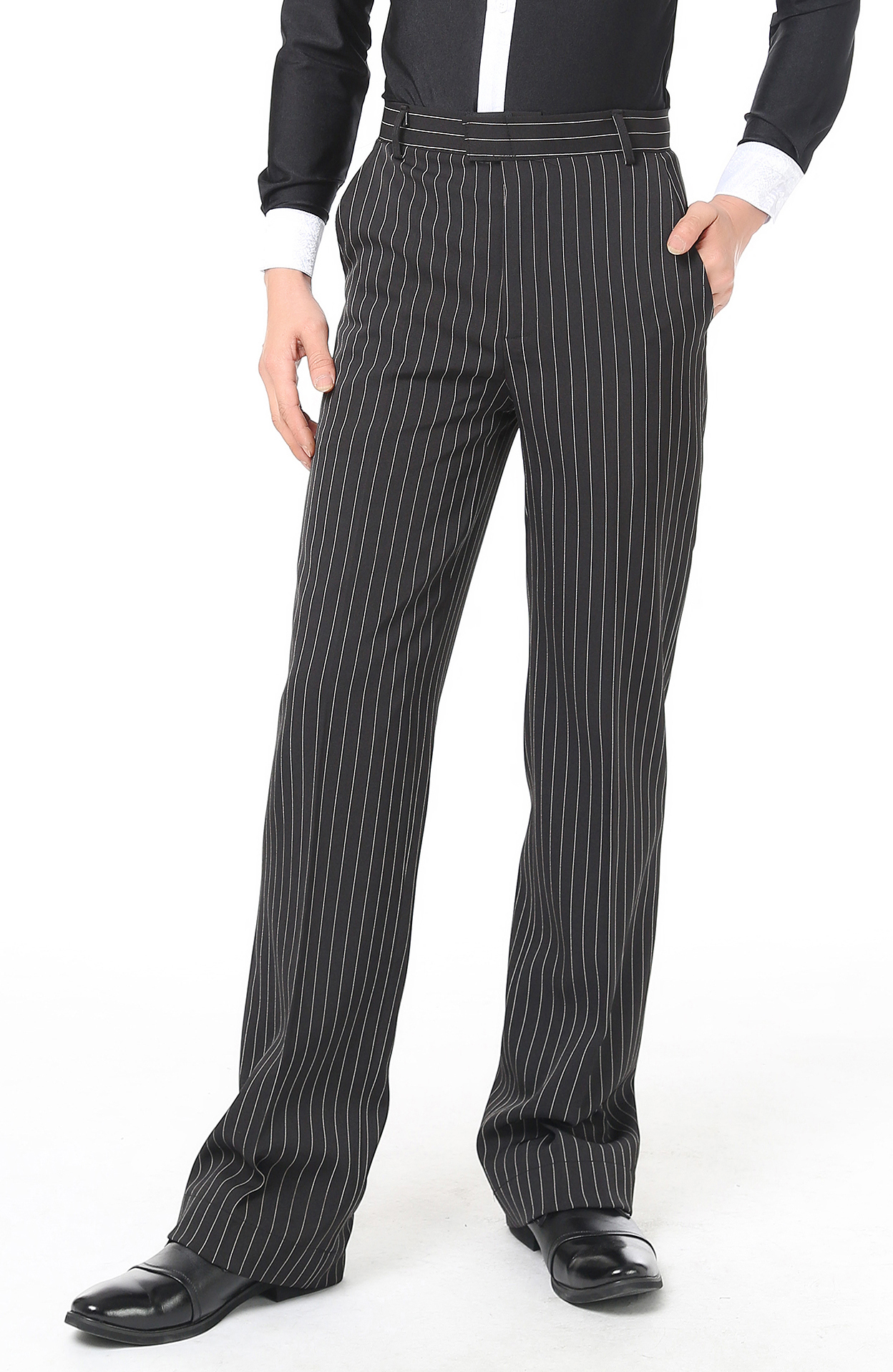 Male Latin dance square dance national standard dance modern dance social dance pants striped dance pants pocket dance pants dance pants dance pants