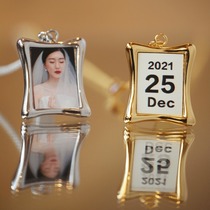 Photo Frame Necklace Put a photo Write a real letter photo collarbone chain pendant Mini Pets Remembering the kitty Puppy