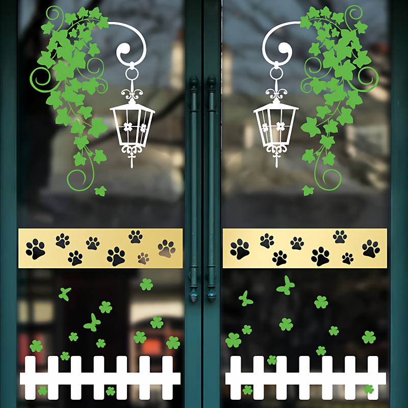 Pet Shop Waistline Anti-Collision Strip Fence Potted Cat and Dog Beauty Salon Glass Door Window Wall Sticker Sticker Decoration
