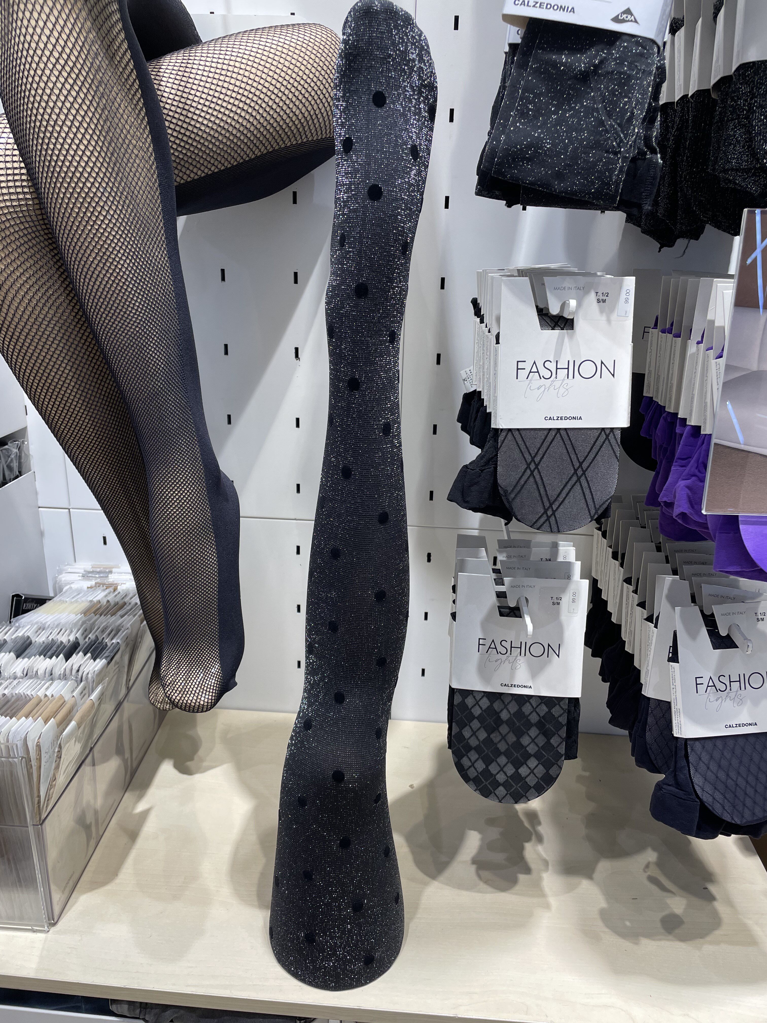 колготки / чулки дна calzedonia女士新品丝袜 细闪银丝波点蝴蝶结女士时尚裤袜1907