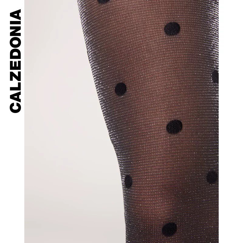 колготки / чулки дна calzedonia女士新品丝袜 细闪银丝波点蝴蝶结女士时尚裤袜1907
