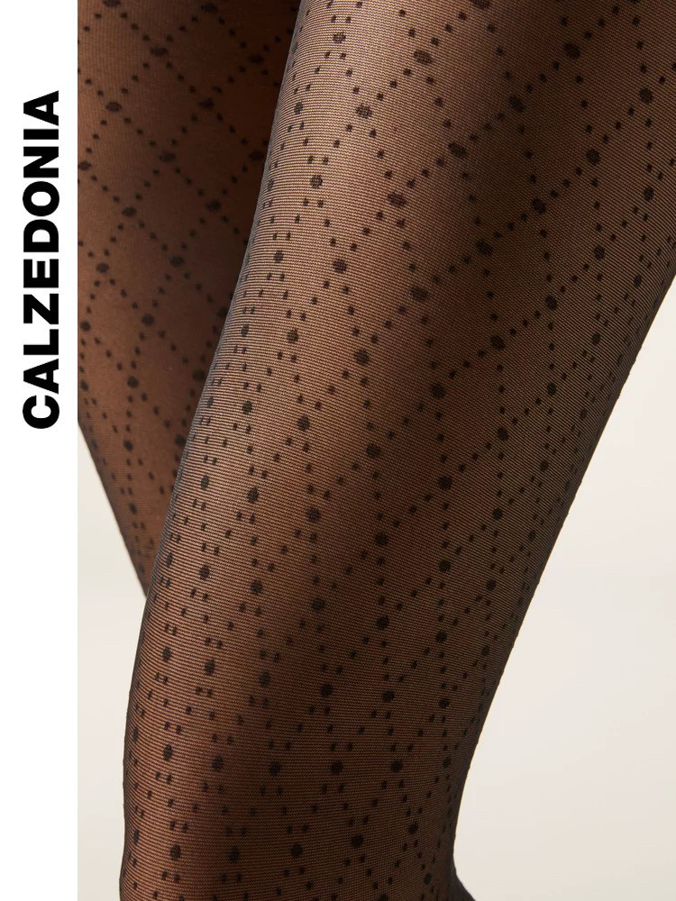 колготки / чулки дна calzedonia卡泽意袜25早春新女菱格双圆点花纹裤袜丝袜modc2143