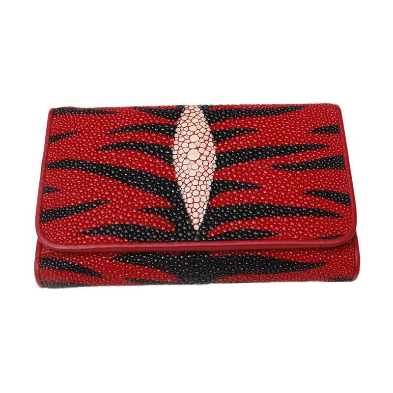 Devilfish Stingray Pearl Fish Skin Women's Fashion 70% off Short Wallet with Multiple Card Slots, Multi-Color, Casual, Special Offer