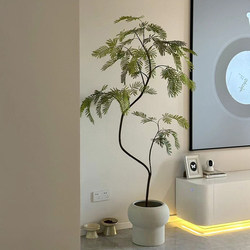 Haohongjingpin Dense-Leaf Monkey Earring Plant, Simulated Green Plant, Artificial Tree, High-End Indoor Living Room, Large Floor-Standing Potted Plant