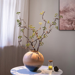 Simulated Green Plants with a High-End Feel, Realistic Wabi-Sabi Style Ornaments for Chinese-Style Dining Tables and Tv Cabinets