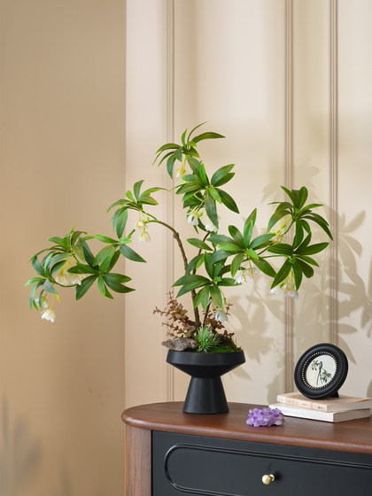 Shui Shi Rong bonsai simulated green plants and artificial flowers, high-end realistic ornaments, entrance tea table, medieval sofa decorations