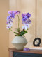 Phalaenopsis Orchid Purple Artificial Flower, High-End Realistic Fake Floral Art, Living Room Entrance Decoration, Light Luxury High-End Ornament