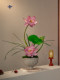 Lotus Artificial Potted Plant Decoration with a High-End Feel, Realistic for Tea Room, Dining Table, Entryway, Faux Flowers with a Song Dynasty Aesthetic, High-End