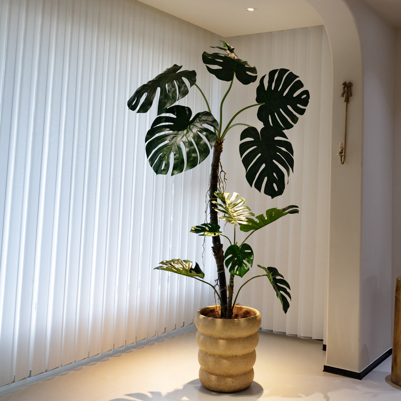 High-End Luxury Artificial Monstera Plant for Living Room, Indoor Faux Flower Tree, Large Floor-Standing Potted Plant