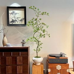 Liquan Maple Simulated Green Plants, High-End Living Room, New Chinese Zen Tea Room, Entrance Cabinet, Landscaping Decorative Potted Ornaments