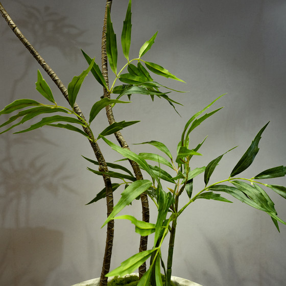 Top Ten Artificial Green Plants with a High-End Feel, Chinese Zen-Style Tea Room Entrance Decoration, Fake Flowers, Small Potted Plant Ornaments