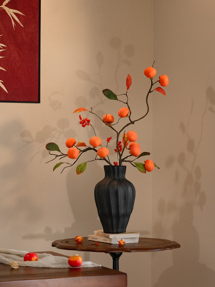 Persimmon-Shaped New Year's Flower Arrangement, Realistic and High-End Artificial Persimmons for New Year's and Housewarming Decorations, Everything Goes Well with Flower Arrangements