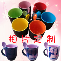diy color Cup custom photo creative personality trend couple Mark ceramic net red water cup can be printed photo