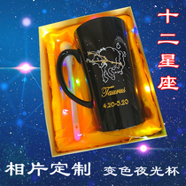 diy custom Mark color changing cup heated ceramic couple water Cup print photo lettering Valentines Day birthday gift