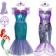 Halloween Mermaid Dress Kidsren's Dress Disney Mermaid Princess Dress Performance Girls Catwalk Clothing