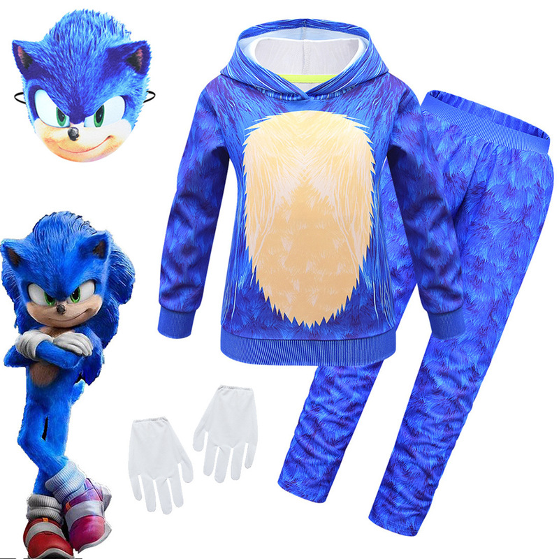 Super Sonic the Hedgehog Halloween Cosplay Costume Children's Game Sonic the Hedgehog Cosplay Set for Boys Super Sonic the Hedgehog Halloween Cosplay Costume Children's Game Sonic the Hedgehog Cosplay Set for Boys